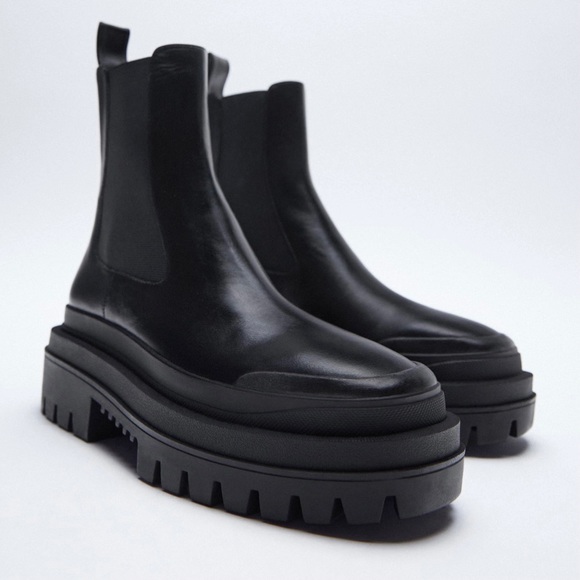 Zara Shoes - Zara Real Leather Ankle Boots Size 7.5